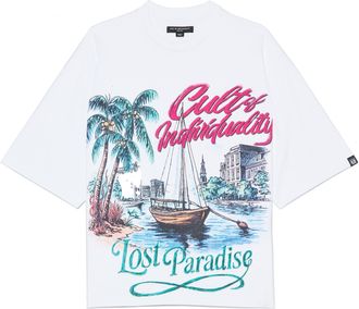 Cult of Individuality OVERSIZED SHORT SLEEVE CREW NECK TEE LOST PARADISE