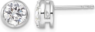 Diamond2Deal 14k White Gold 1 ct Lab Grown Diamond Solitaire Stud Earrings VS Clarity, D-E Color