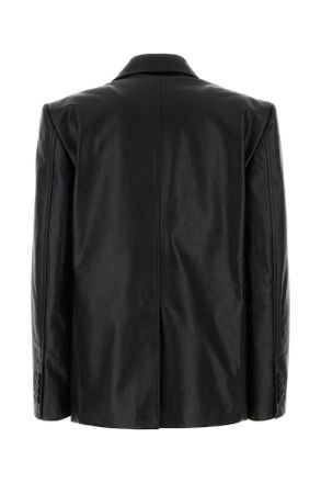 Balenciaga Womens Black Leather Jacket L Cowhide Giacche E Gilet