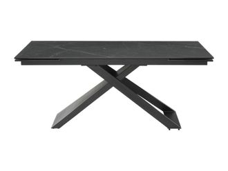VENTE-UNIQUE.COM Mesa extensible cristal templado negro