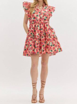 Entro Floral Tiered Mini Dress