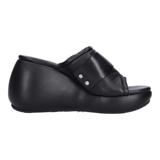Casadei Schoenen, Dames, Zwart, 37 EU, Leer, Slippers met sleehak