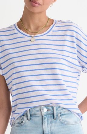 Vineyard Vines Relaxed Fit Cotton T-Shirt in Breaker Blue Stripe at Nordstrom, Size Large
