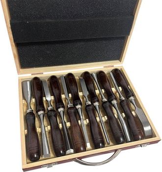 Elle Juego De 12 Cinceles Para Madera. Acero De Alta Calidad Para Tallado De Precisi&oacute;n. Longitud: 220 Mm. Ancho: De 7 A 26 Mm. Dise&ntilde;o Ergon&oacute;mico Para Usar 