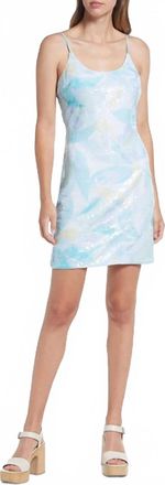 BTFL-life Lucile Sequin Floral Slip Dress In Blue Multi