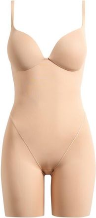 SKIMS Ultimate Body Push-Up Enhancing Padded Midthigh Bodysuit in Clay at Nordstrom, Size Xx-Small