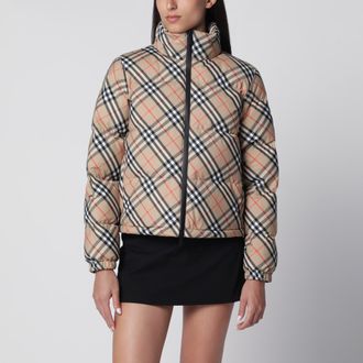 Burberry Piumino Ambleside motivo Check color sabbia