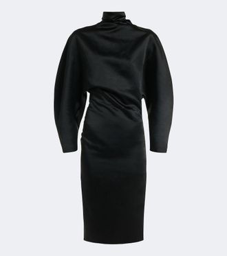 Khaite Vestido midi Harlin de sat&eacute;n drapeado