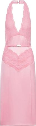 Gucci Lace-panel Satin Halterneck Dress