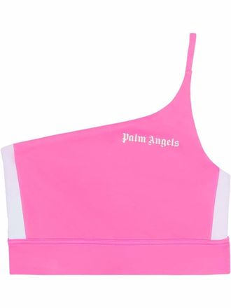 Palm Angels one-shoulder track crop top - women - Polyamide/Polyamide/Elastane/Elastane - M - Pink