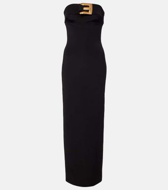 Balmain Belted jersey gown