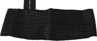 Dolce & Gabbana Mens Black Dotted Waist Belt Silk Cummerbund