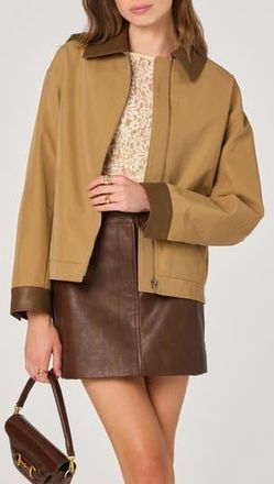 ASTR the Label Contrast Collar Jacket in Camel at Nordstrom Rack, Size X-Large