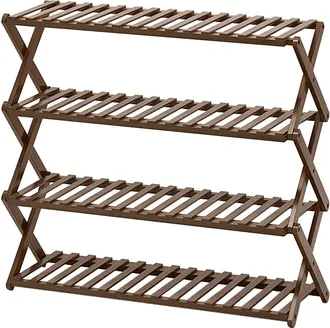 OEM Zapatero Plegable De Bamb&uacute; Resistente, Autoportante Y F&aacute;cil De Montar. Organizador De Zapatos Robusto Con 4 Niveles, Ideal Para Recibidores, Pasillos,