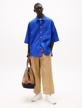 Tommy Hilfiger Mens Wide-Leg Stretch Chino - Beige - L