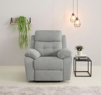 HOME AFFAIRE Relaxsessel »Lannilis mit Liegefunktion, Fernsehsessel« mit manueller und elektrischer Relaxfunktion, hellgrau