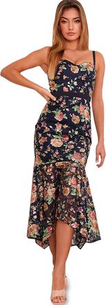 Chi Chi London Womens Chi Larnia Dress Cocktail, Navy, 14