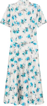 Tory Burch Gekreelde Viscose Jurk - Dames - Shirt Kleedjes - Veelkleurig - S - Kleedjes