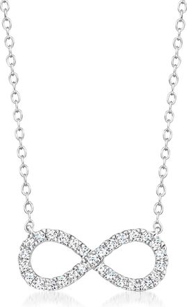 Ross-Simons Diamond Infinity Necklace in Sterling Silver