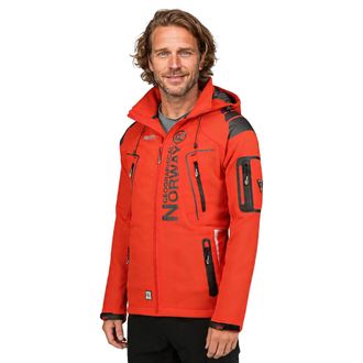 OEM Chaqueta Deportiva Para Hombre Geographical Norway Techno Men 056 Bs3 Con Capucha Ajustable, Impermeable, Roja (wu1060h/gn) S