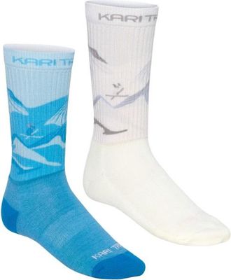 Kari Traa Puffin Sock 2 Pack Merinosocken f&uuml;r Damen | wei&szlig;/blau