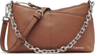 Calvin Klein Zoe Top Zip Chain Crossbody, Caramel, One size