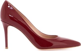 Gianvito Rossi Classic Pointed Leather Pumps - female - Gianvito Rossi - Pumps - Red - 4 1/2 UK - Shoes