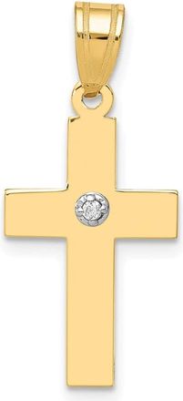 Diamond2Deal 14k Yellow Gold Polished.01 carat Diamond Cross Pendant