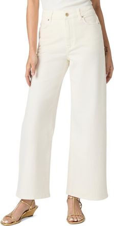 Paige Anessa High Waist Ankle Wide Leg Jeans in Champagne Ecru at Nordstrom, Size 31