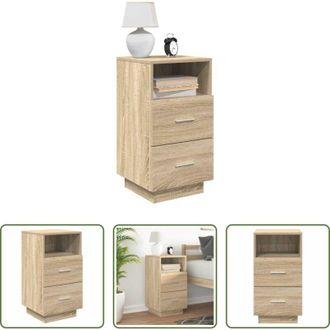 vidaXL Armadio con cassetti - Comodino con 2 Cassetti Rovere Sonoma 36x36x68 cm
