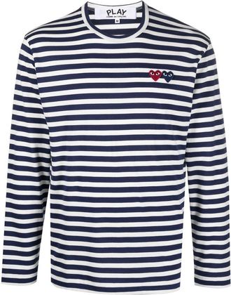 Comme Des Gar&ccedil;ons Maglietta Comme Des Gar&ccedil;ons Play U Double Burgendy Emblem Knit