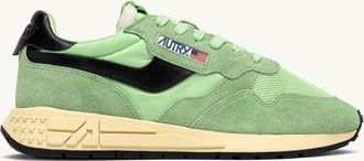 Autry REELWIND LOW SNEAKERS IN PISTACHIO AND BLACK NYLON AND SUEDE