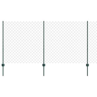 Berkfield Home Chain Link Fence with 22 U Posts Green 1.2x25 m Steel