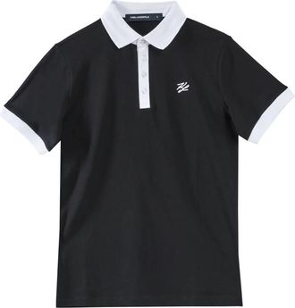 Karl Lagerfeld Polo Monogram - Heren - Polos - Zwart - 2XL - Katoen - Tops