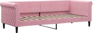 vidaXL Sofá cama sin colchón terciopelo rosa 80x200 cm Vidaxl