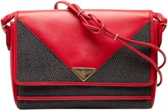 Saint Laurent Pre-owned Cross Body Bags, female, Red, Size: ONE SIZE Pre-owned Fabric Crossbody Bag