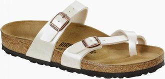 Birkenstock Womens Birkenstock Mayari Birko Flor Womens Sandals - Graceful Pearl White - Gold - Size: 7.5
