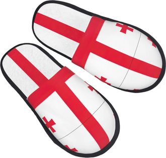 Generic Fluffy Slippers Flag Of Georgia Lightweight Plush Slippers Soft Indoor Shoes For Indoor Spa Holiday M