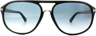 Tom Ford Unisex Sunglasses 0447 Jacob 01P Shiny Black Green Gradient - One Size
