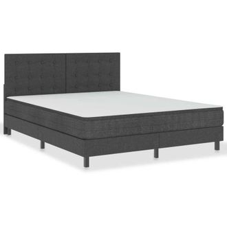 vidaXL Cama Box Spring Tela Gris Oscuro 180x200 Cm Vidaxl
