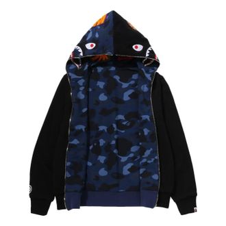 A Bathing Ape Color Camo Reversible Shark Full Zip Hoodie Navy 0ZXSWM004151QNYX
