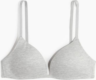 H&M Wattierter bügelloser Baumwoll-BH - Grau