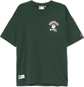 Chocoolate x Russell Athletic logo-print T-shirt - men - Cotton - L - Green