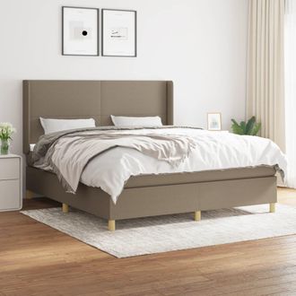 vidaXL Vidaxl - Cama Box Spring Con Colch&oacute;n Tela Gris Taupe 180x200 Cm