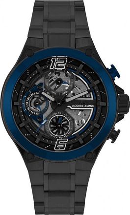 Jacques Lemans 1-2150G Mens Manchester Watch - Black - One Size