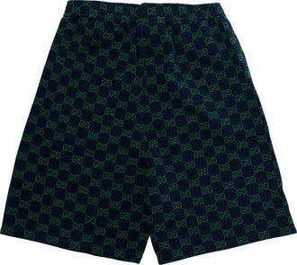 Gucci Boys Shorts With Gg Motif Blue Fabric