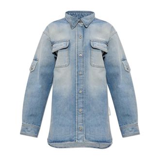 Off-white Denim Shirts, female, Blue, Size: 2XS Denim Shirt