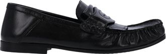 Marni Black Polished Leather Moccasin Flats
