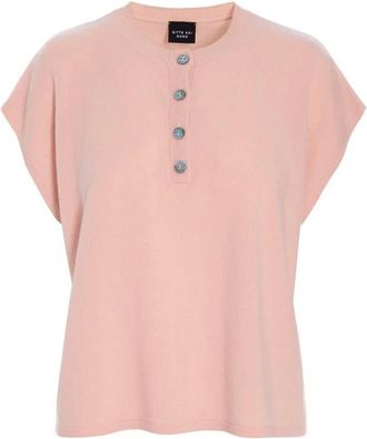 Bitte Kai Rand Cashmere Knit Blouse - Dames - Cashmere truien - Roze - 2XL - Kasjmier - Truien & Vesten