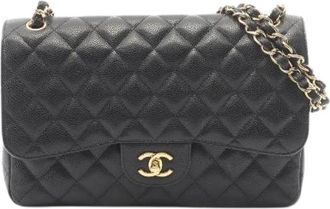 Chanel Pre-owned Classic Caviar Skin Shoulder Bag - Dames - Vintage Schoudertas - Zwart - ONE Size - Leer - Vintage